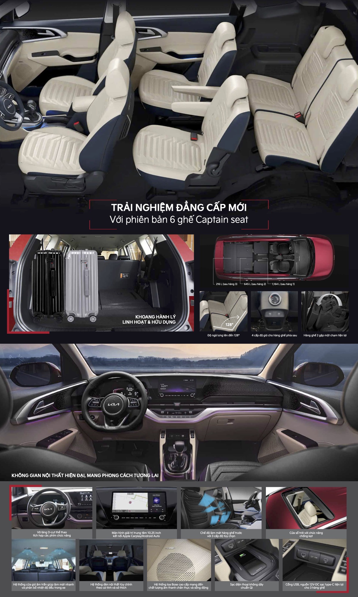 Nội thất KIA Carens